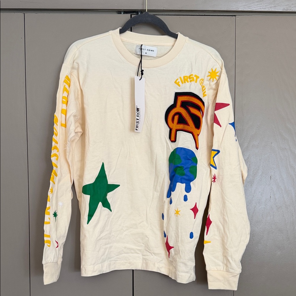 First Down Cream Graphic Long Sleeve Shirt